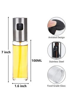 LIVVY Olive Oil Spray Bottle for Air Fryer (Premium Quality-2PCS) – 100ml Refillable Glass Oil Sprayer for Cooking, Baking & Grilling – Leakproof Dispenser for Frying, Roasting, BBQ, Vinegar & Soy Sauce  - Image 3