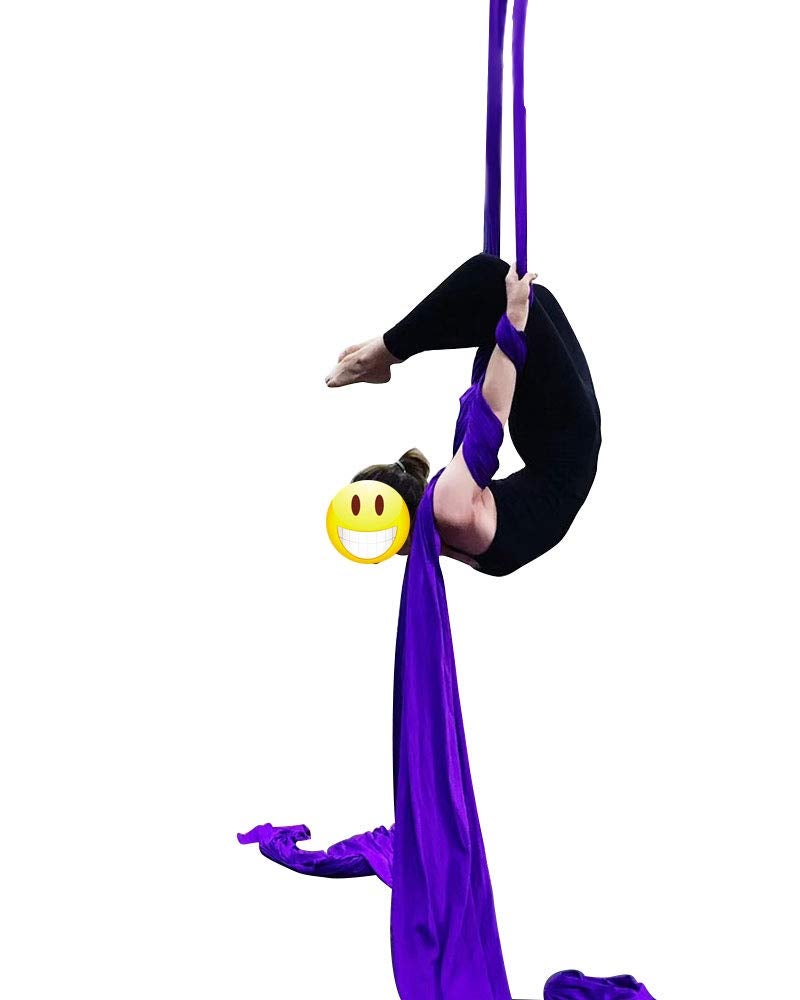 Dasking Aerial Silks Starter Kit - Durable 11Yards of Aerial Yoga Hammock with Hardware, Aerial Swing for Acrobatic Flying Yoga & All Levels (Aerial Rigging Point Up to 14ft) - Image 4