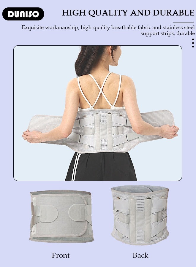 DUNISO Waist Support Belt for Lower Back Pain Relief Sciatica, Scoliosis, Herniated Disc, Breathable Back Support Belt for Women Men,Flexible Breathable Support Belt Back Braces,Adjustable Lumbar Support Brace Body Shape Waist Trainer - Image 5