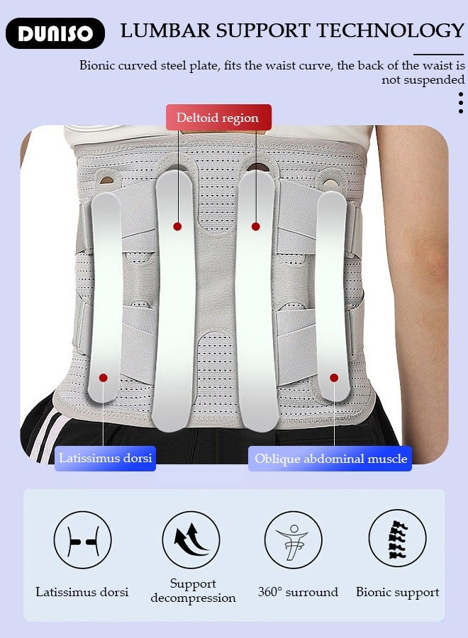 DUNISO Waist Support Belt for Lower Back Pain Relief Sciatica, Scoliosis, Herniated Disc, Breathable Back Support Belt for Women Men,Flexible Breathable Support Belt Back Braces,Adjustable Lumbar Support Brace Body Shape Waist Trainer - Image 3