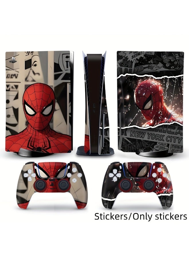 [Decals Only] Spider-Man themed Playstation 5 console - Premium vinyl sticker (disc drive) - Waterproof and dustproof Eye-catching illustration design - Image 1