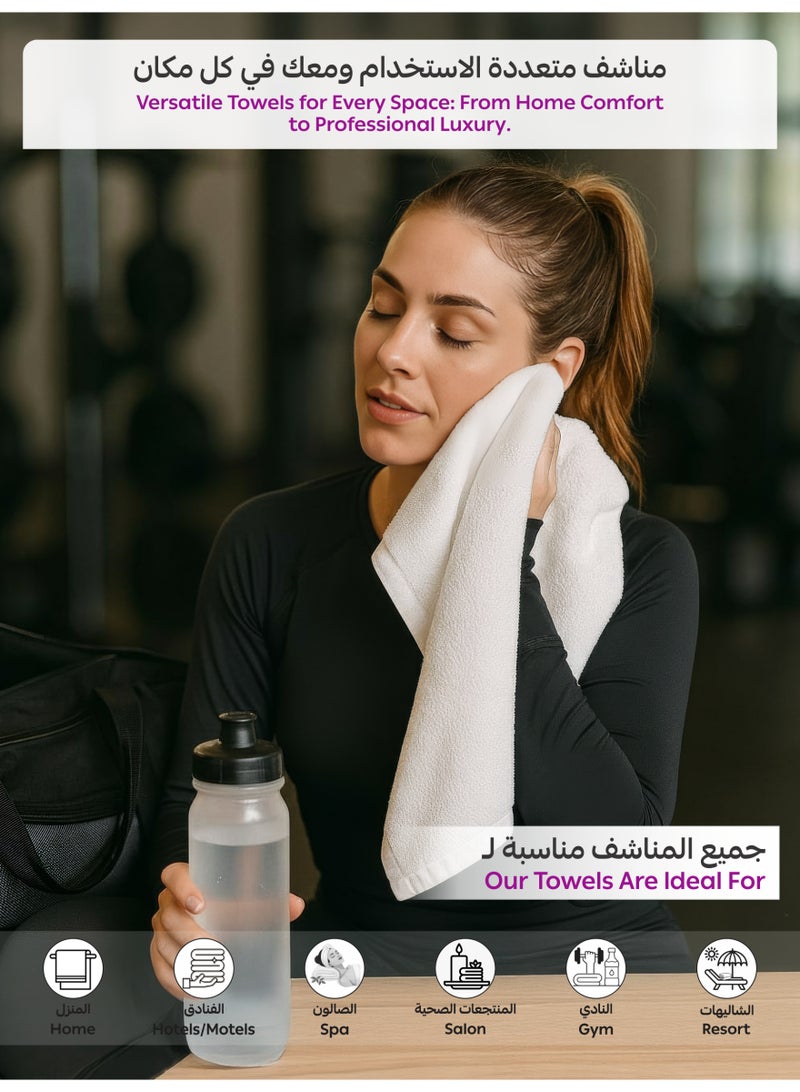 دوناتيلا طقم مناشف يد  قطع قطن مشط  جرام للمتر المربع سريع الجفاف فائق الامتصاص فاخر للاستخدام اليومي والفنادق والمنتجعات الصحية وصالات الألعاب الرياضية - Image 5