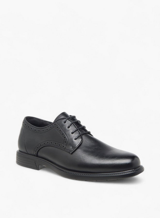 DUCHINI Men's Textured Derby Shoes with Lace-Up Closure  - Image 2