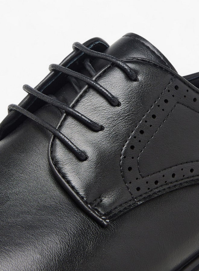 DUCHINI Men's Textured Derby Shoes with Lace-Up Closure  - Image 4
