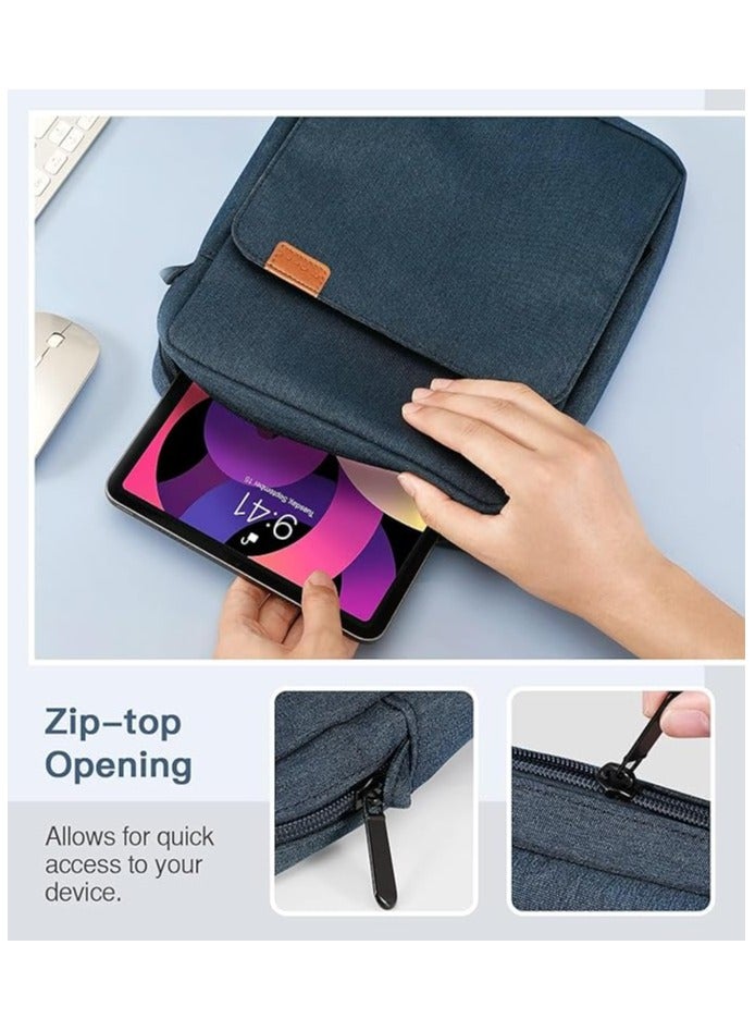 Green Tiger 9-11 Inch Tablet Sleeve Bag, Fits for iPad air 5 10.9" 2022, iPad Pro 11 M2 2022-2018, iPad 10th 10.9, Air 4 10.9, Tab S8 2022, Handle Carrying Case with Shoulder Strap (Dark Blue) - Image 3