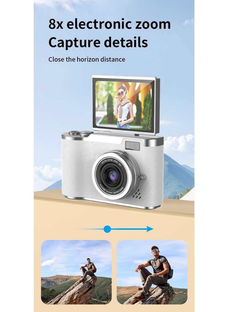 Generic 4K CCD Digital Zoom Student Camera 48MP Portable Selfie God 180 ° Flip Screen+64G SD Card Free Gift  - Image 2
