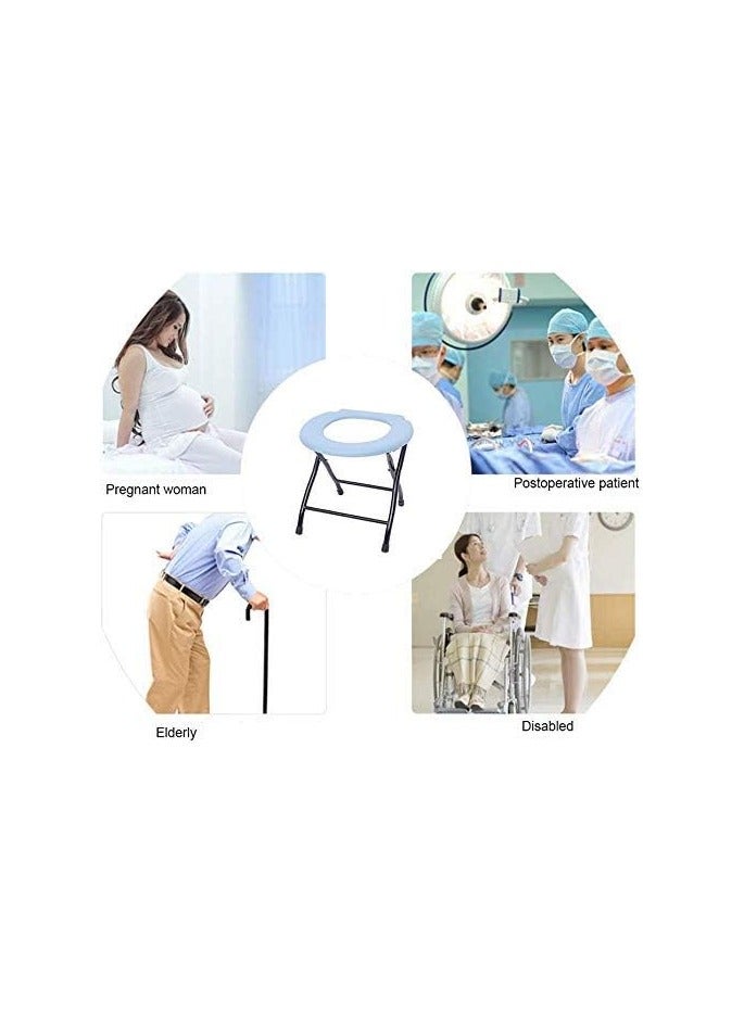 سمارت هوم كرسي مرحاض ، مقعد مرحاض ، رف مرحاض محمول وقابل للطي، كرسي حمام مريحة وقابلة للنقل  لكبار السن وذوي الإعاقة - Image 4