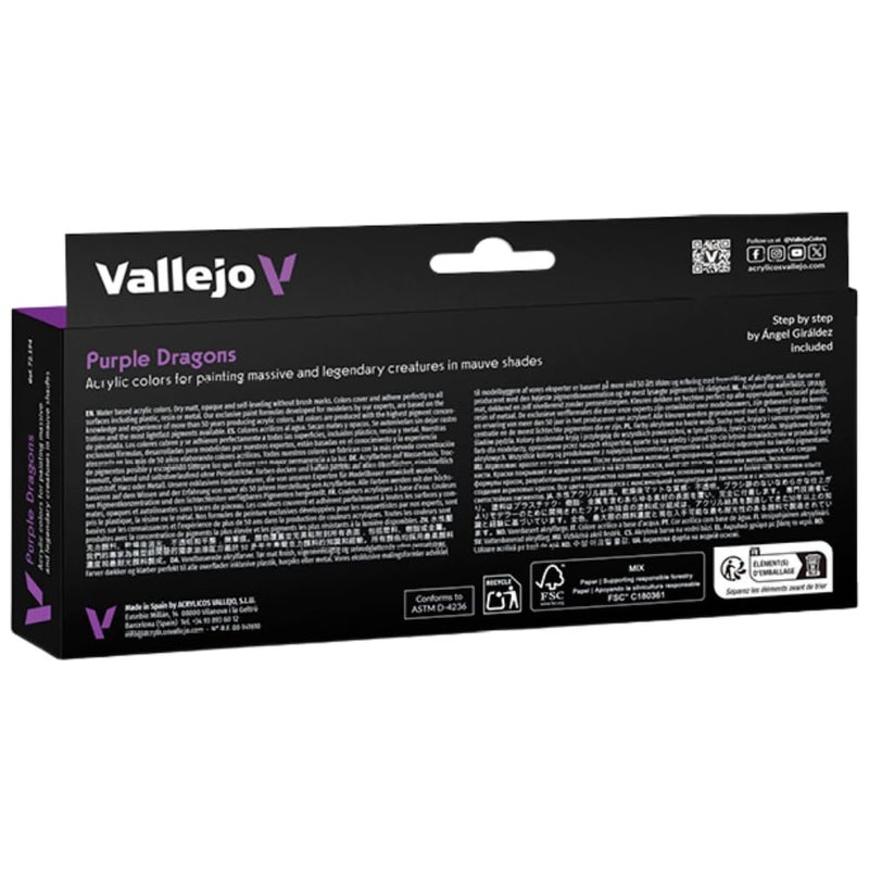 Vallejo - Purple Dragons Acrylic Paint Set | Game Color | Fantasy Color Series Miniature Model Kit for a High Pigment Matte Finish | 8 Bottles x 18 ml. (0.60 fl.oz) - Image 4