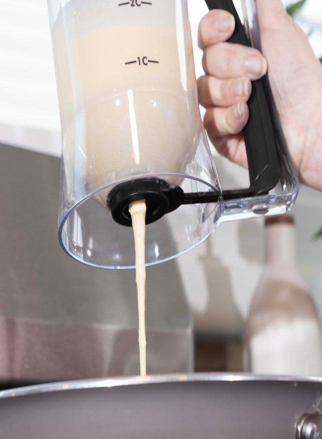 Chef Buddy Pancake Batter Dispenser - 4-Cup Batter Dispenser with Squeeze Handle for Pancakes, Waffles, Muffins, and Crepes - Baking Tools by Chef Buddy (Black) - Image 5