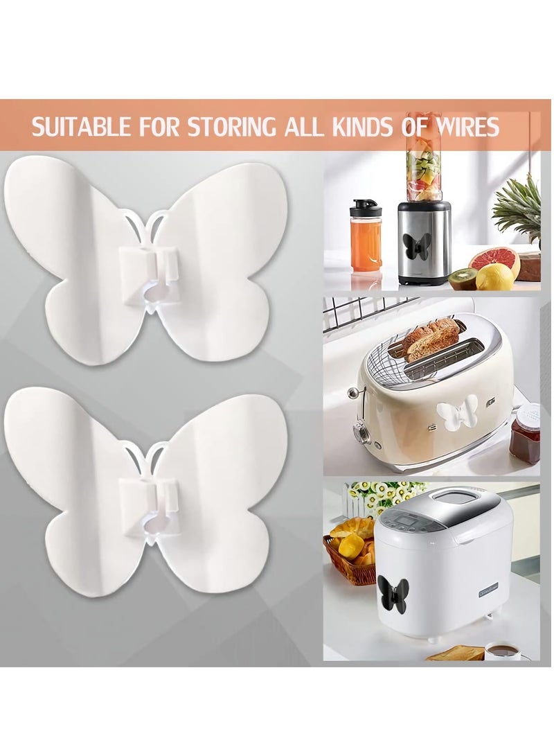 KASTWAVE 4Pcs Cord Organizer, Wire Holder Organizer to Stick on Home Appliances, Cord Clip for Coffee Maker Stirrer Air Fryer Black,White - Image 3