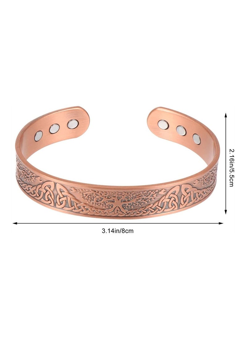 KASTWAVE Pure Copper Magnetic Bracelet Magnetic Therapy Bracelet Magnetic Healing Bracelet Cuff Bracelet Energy Healing Bracelet for Women Men Joint Pain Arthritis Relief  - Image 4