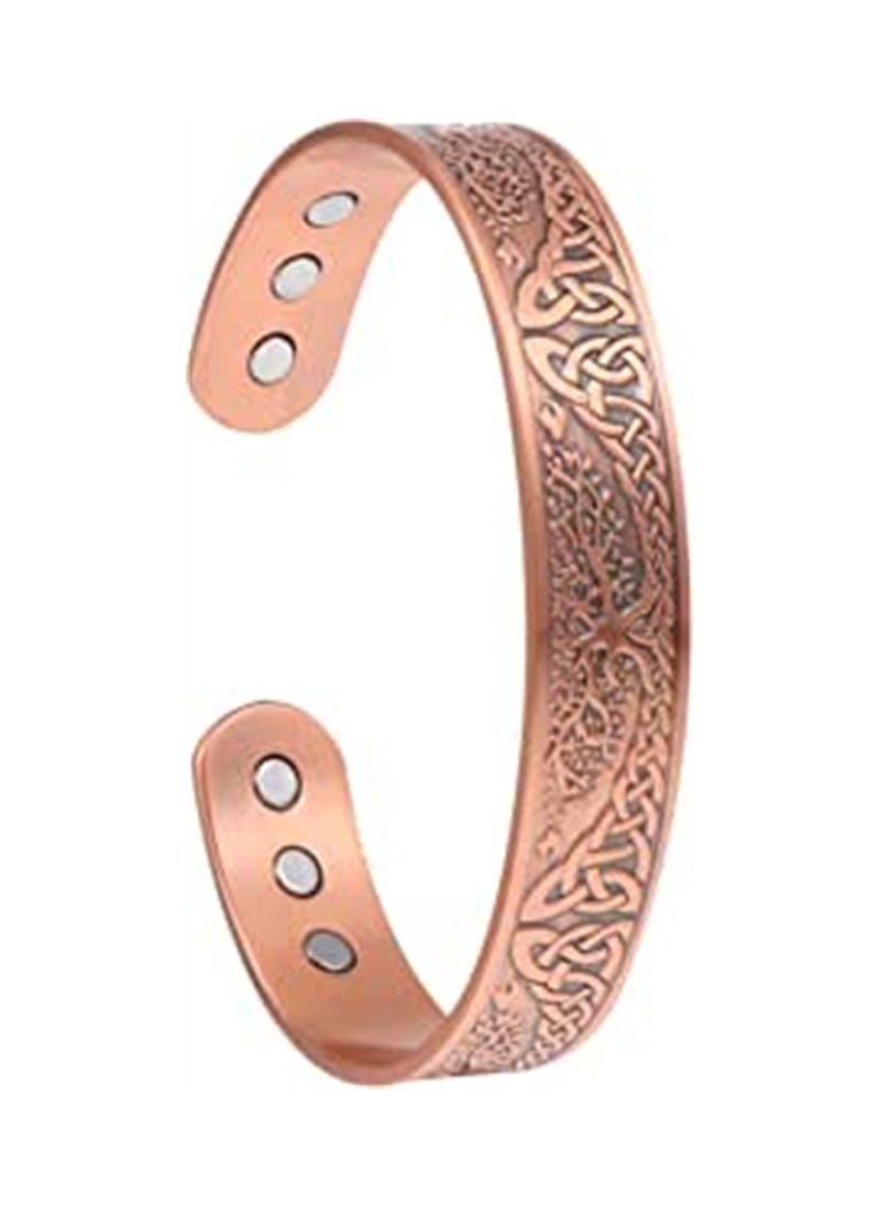 KASTWAVE Pure Copper Magnetic Bracelet Magnetic Therapy Bracelet Magnetic Healing Bracelet Cuff Bracelet Energy Healing Bracelet for Women Men Joint Pain Arthritis Relief  - Image 1