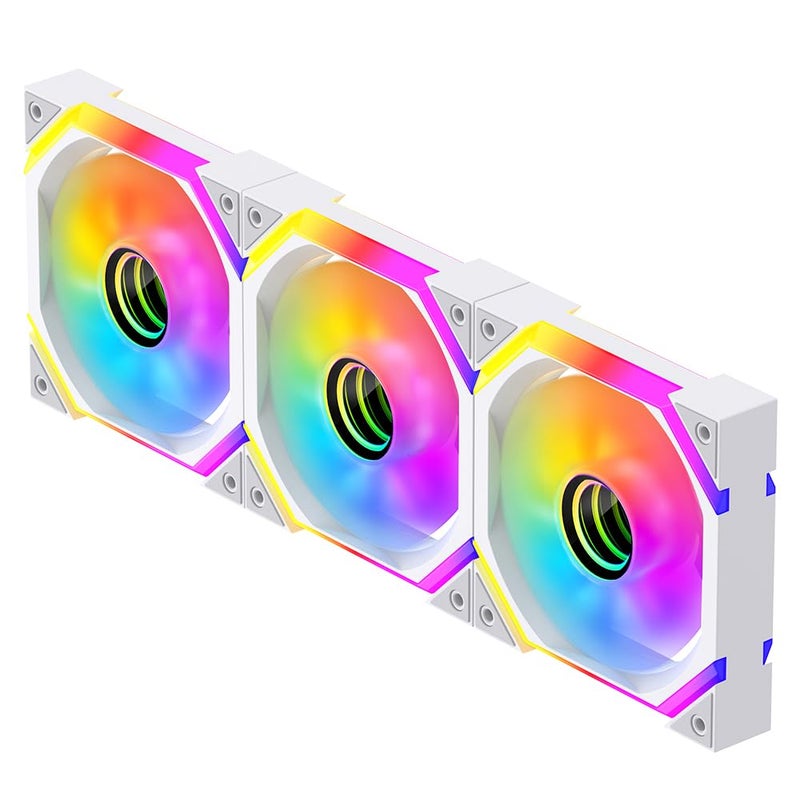 Jungle Leopard Galaxy SE 120mm ARGB Computer Case Fans,Infinity Mirror RGB Light Effect 5V 3PIN Motherboard Light Sync 800~1600RPM PWM PC Fan Suitable for Computer Case(Triple Pack White Reverse) - Image 1