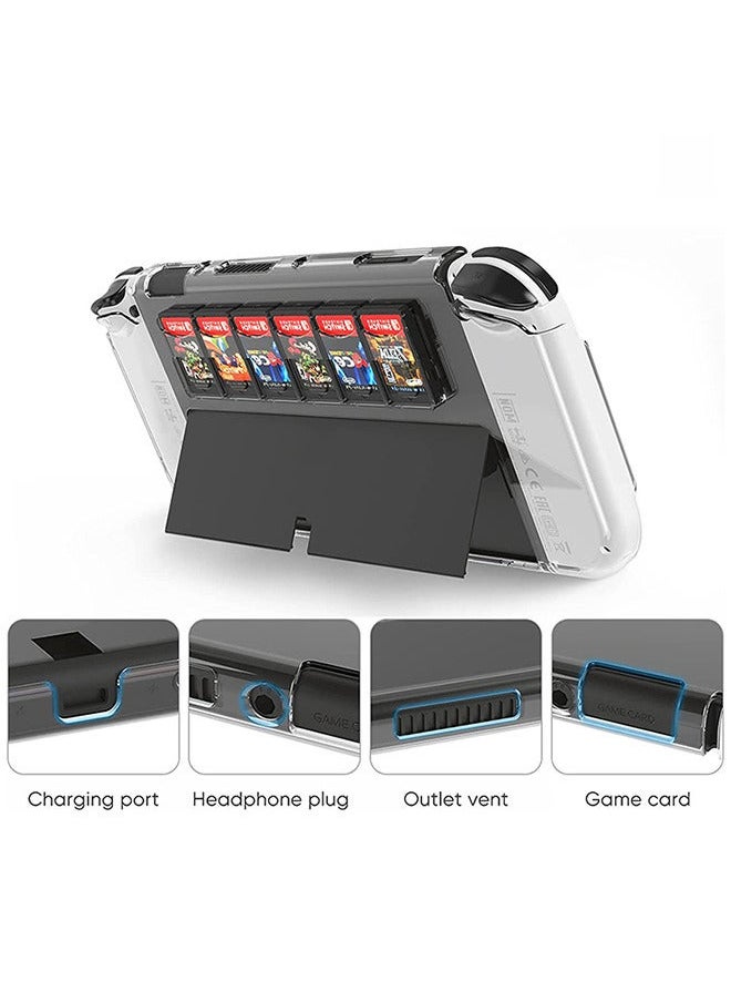 Generic - Transparent Case for Nintendo Switch OLED, Soft TPU Protective Cover Case for Switch OLED Console and Joy-con Controller with Game card storage - Image 1