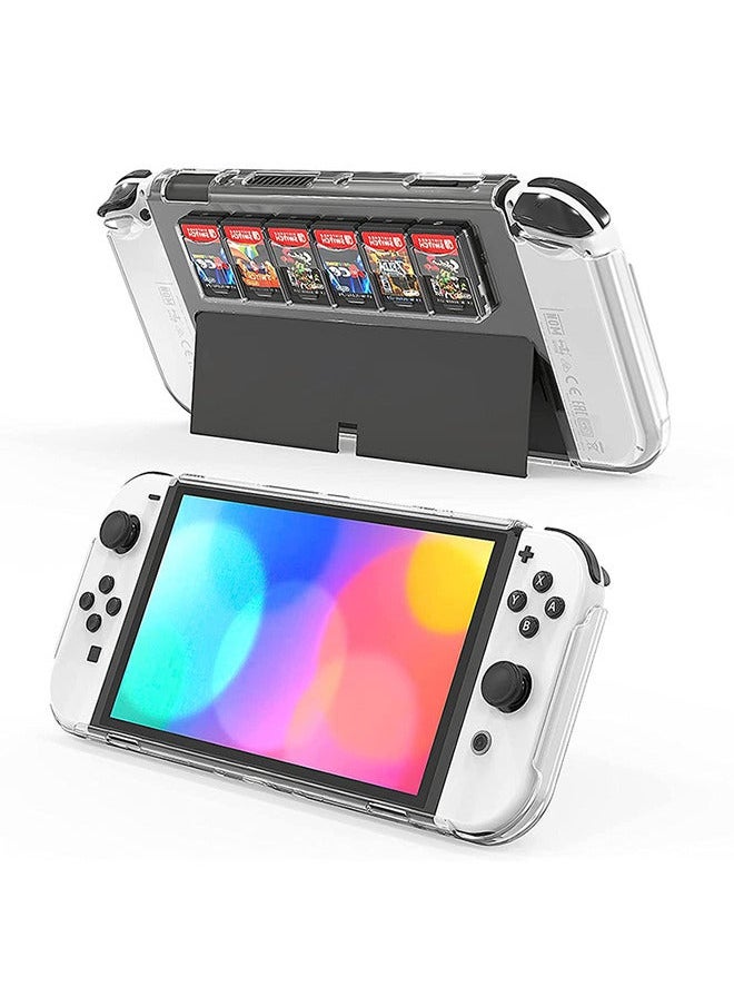 Generic - Transparent Case for Nintendo Switch OLED, Soft TPU Protective Cover Case for Switch OLED Console and Joy-con Controller with Game card storage - Image 1