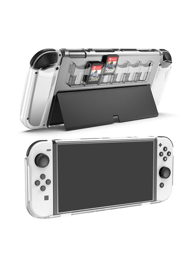Generic - Transparent Case for Nintendo Switch OLED, Soft TPU Protective Cover Case for Switch OLED Console and Joy-con Controller with Game card storage - Image 1