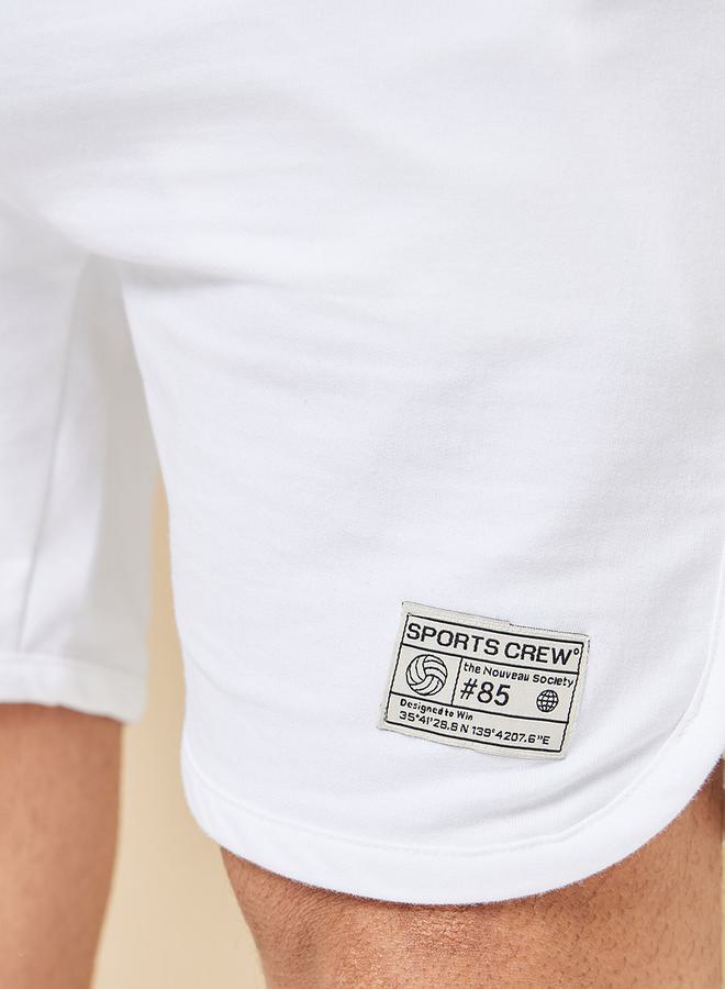 Styli Pure Cotton Terry Tennis Regular Shorts with Patch Detail  - Image 4