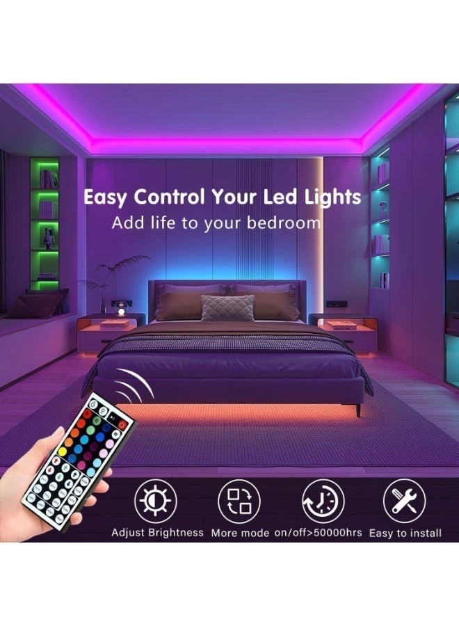 ABJ RGB LED Strip Lights 3M, 5050 USB Powered LED Light Strip With Remote Control, IP65 Waterproof Color Changing LED Strip Lights For Bedroom, Gaming Room, TV Backlight, PC Desk, Wall And Room Decoration, Multicolour DIY Strip Lights - Image 2