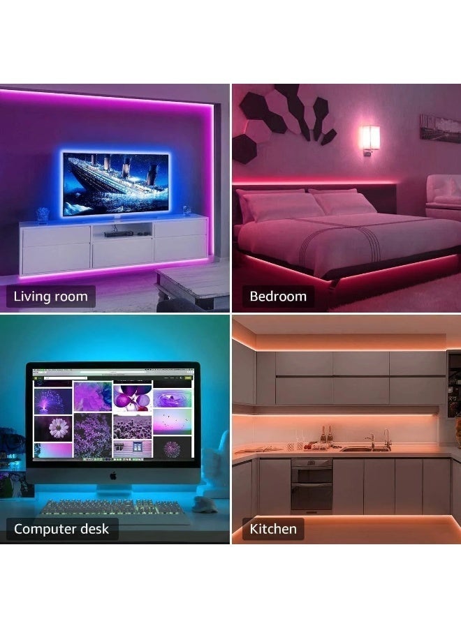 ABJ RGB LED Strip Lights 3M, 5050 USB Powered LED Light Strip With Remote Control, IP65 Waterproof Color Changing LED Strip Lights For Bedroom, Gaming Room, TV Backlight, PC Desk, Wall And Room Decoration, Multicolour DIY Strip Lights - Image 3