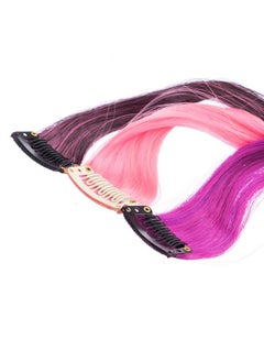 SWACC SWACC 12 Pcs Curly Wavy One Color Party Highlights Clip on in Hair Extensions Colored Hair Streak Synthetic Hairpieces (Ombre 12 Colors)  - Image 3