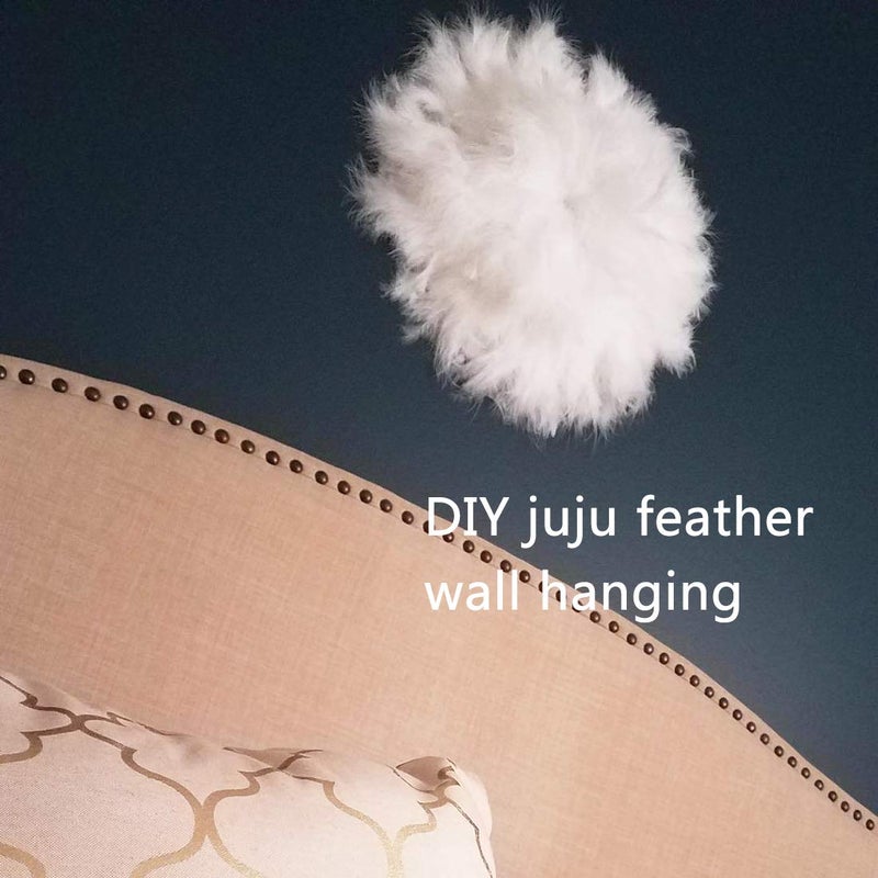 AWAYTR Turkey Marabou Hackle Fluffy Feather Fringe Trim Craft 6-8 inches Width Pack of 2 Yards (Black) - Image 4