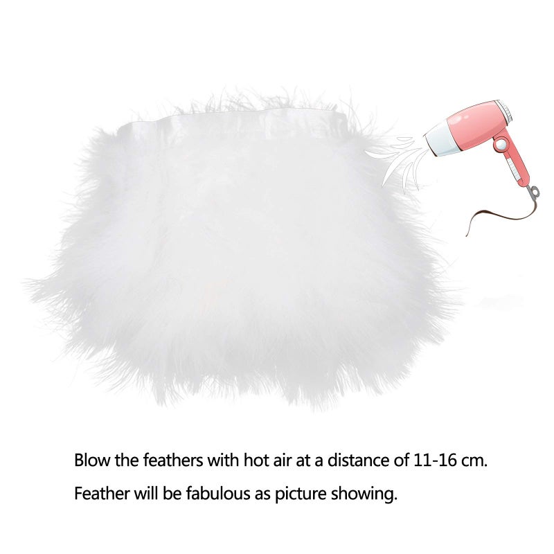 AWAYTR Turkey Marabou Hackle Fluffy Feather Fringe Trim Craft 6-8 inches Width Pack of 2 Yards (Black) - Image 5
