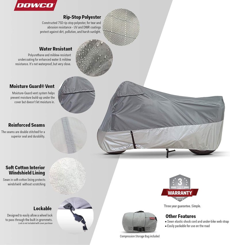 Dowco Guardian UltraLite Plus Motorcycle Cover - Grey - Image 4