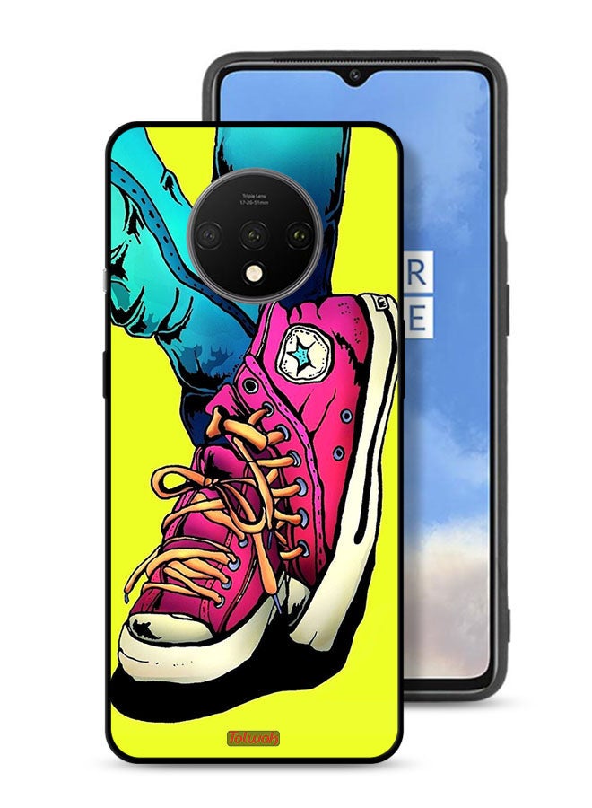Tolwak OnePlus 7T Protective Case Cover Canva Shoes Art - Image 1
