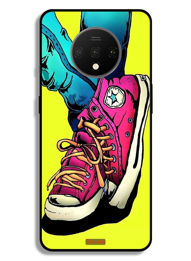 Tolwak OnePlus 7T Protective Case Cover Canva Shoes Art - Image 2