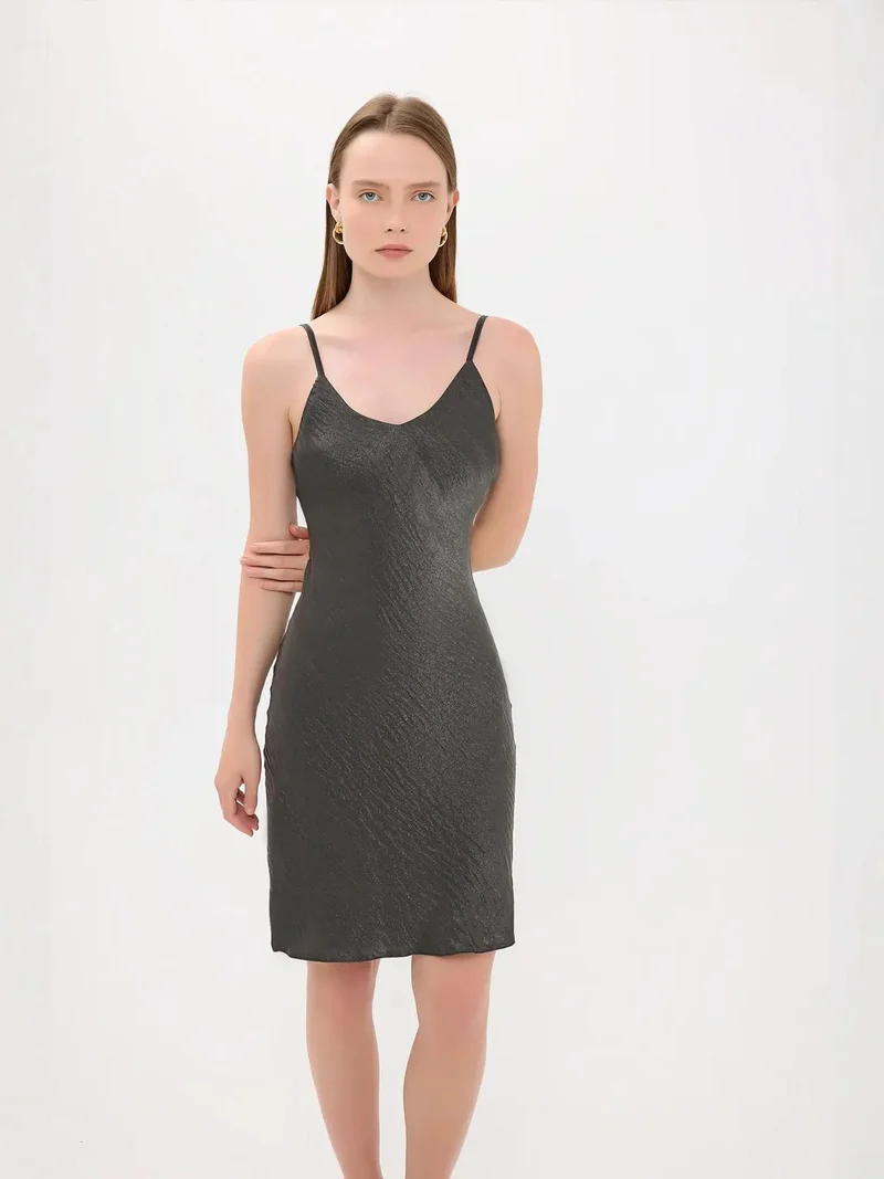 HICCUP Satin Sleeveless A-Line Mini Dress