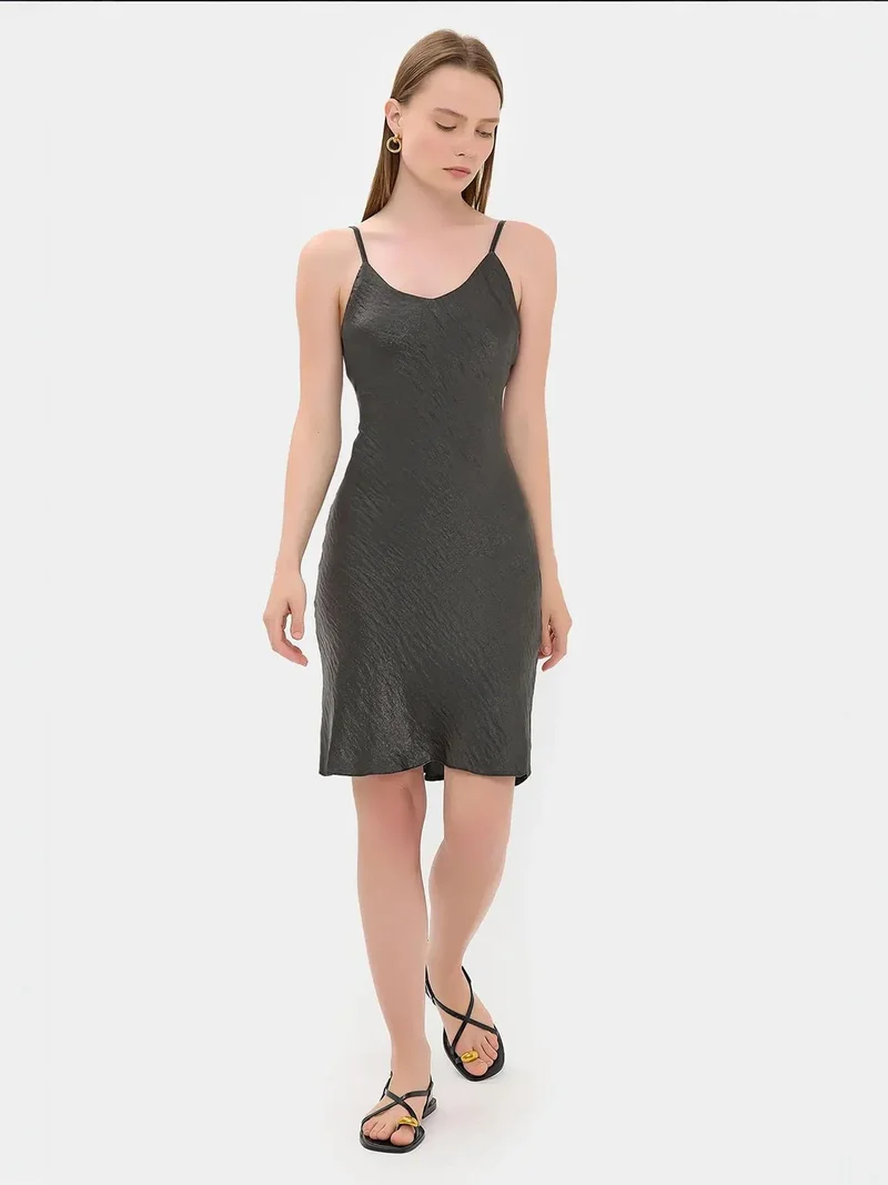 HICCUP Satin Sleeveless A-Line Mini Dress