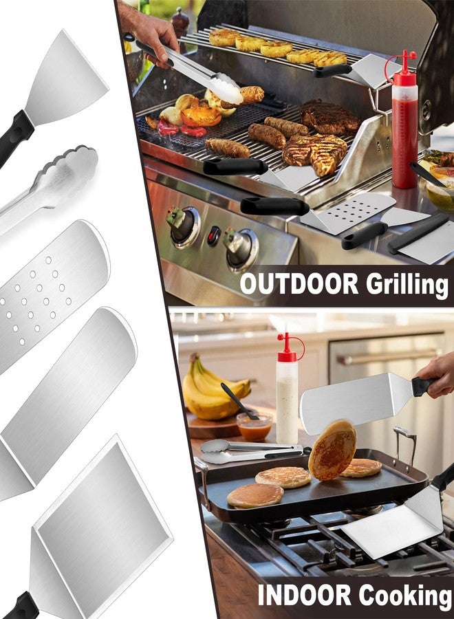 Joyfair 8Pcs Griddle Accessories Kit for Blackstone, Joyfair Flattop Grilling Accessory Tool Set with Stainless Steel Burger Spatula Turner, Metal Flipper, for Outdoor BBQ Teppanyaki Hibachi, (PP Handles) - Image 5