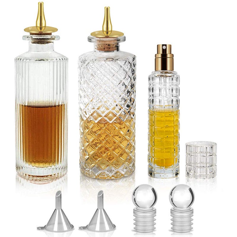 SuproBarware Bitters Bottle and Cocktail Atomizer  Classic Design Glass Bottles with to Add Bitters for Cocktails and Vermouth Bitters Spray Bottle 1ozIdeal Bartender Gifts Home Bar Accessories 