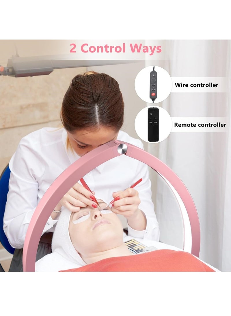 Ru syanl - Half Moon Light for Nail Desk 73cm Diameter Foldable Half Moon Nail Desk Lamp with Wire Controller and Remote Lash Light Lamp for Eyelash Extensions 7 Cool/Warm Tones and 10 Brightness - Image 1