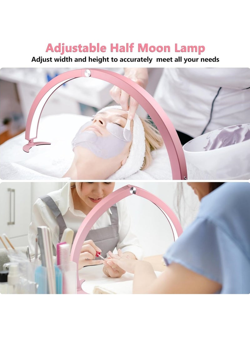 Ru syanl - Half Moon Light for Nail Desk 73cm Diameter Foldable Half Moon Nail Desk Lamp with Wire Controller and Remote Lash Light Lamp for Eyelash Extensions 7 Cool/Warm Tones and 10 Brightness - Image 1