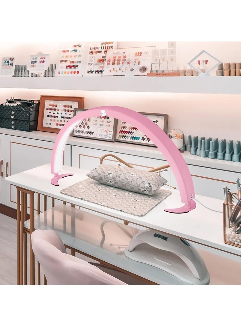 Ru syanl - Half Moon Light for Nail Desk 73cm Diameter Foldable Half Moon Nail Desk Lamp with Wire Controller and Remote Lash Light Lamp for Eyelash Extensions 7 Cool/Warm Tones and 10 Brightness - Image 1