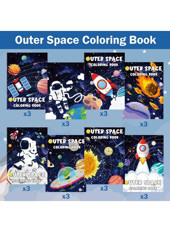 Faccito 24 Pieces Outer Space Coloring Book for Kids Astronaut Rocket Coloring Book Bulk Space Drawing Books Galaxy Activity for Solar System Birthday Planet Party Decor Goodie Bag Gift Stuffer - Image 3