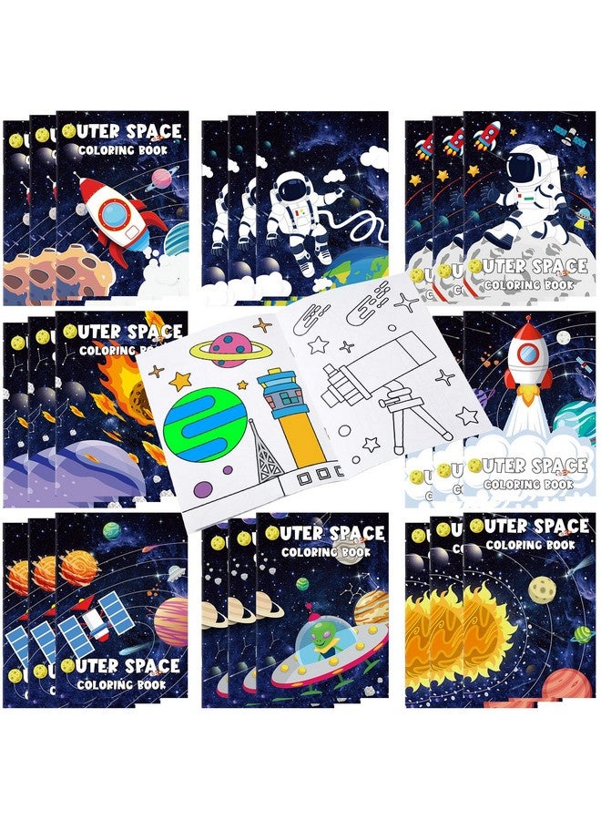 Faccito 24 Pieces Outer Space Coloring Book for Kids Astronaut Rocket Coloring Book Bulk Space Drawing Books Galaxy Activity for Solar System Birthday Planet Party Decor Goodie Bag Gift Stuffer - Image 1