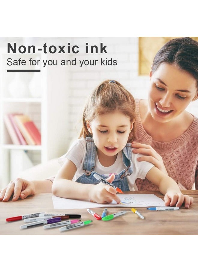 Volcanics Dry Erase Markers Low Odor Fine Whiteboard Markers Thin Box Of 12, 10 Colors  - Image 2