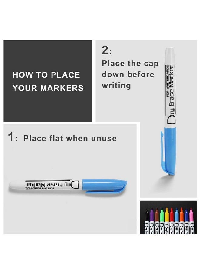 Volcanics Dry Erase Markers Low Odor Fine Whiteboard Markers Thin Box Of 12, 10 Colors  - Image 5