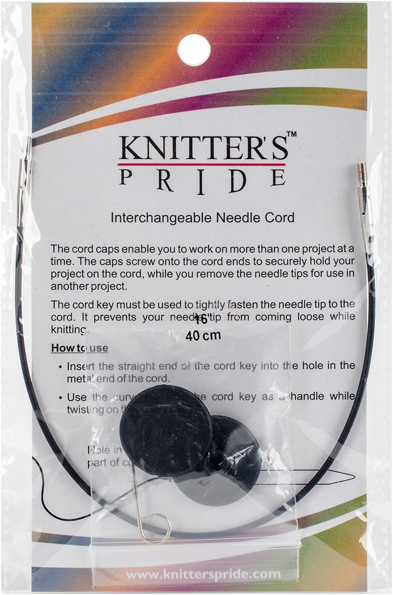 Knitter's Pride Interchangeable Needle Cord 8" (16" with Tips) - Black