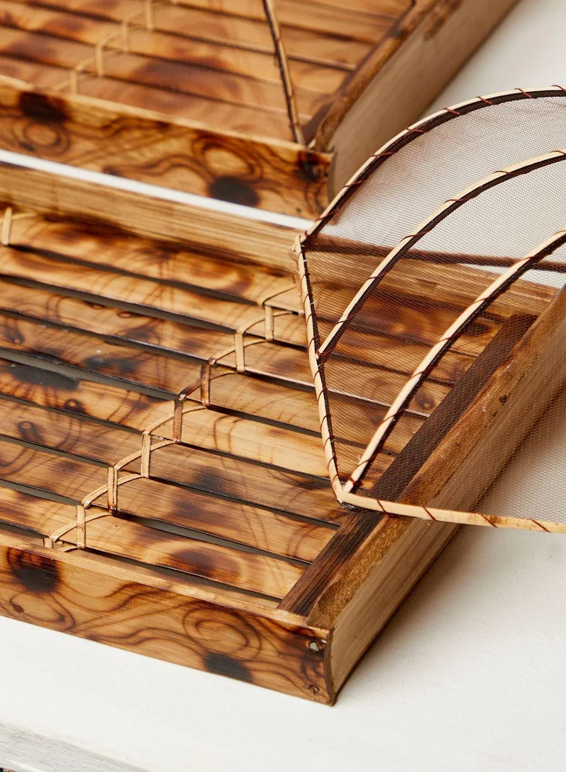 Ayra Set Of 3 Bamboo Tray With Net