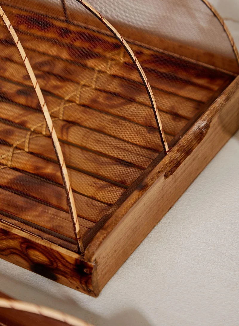 Ayra Set Of 3 Bamboo Tray With Net