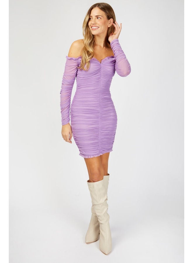 Little Mistress فستان تشاتام باردو قصير مزين بكشكش - Image 1