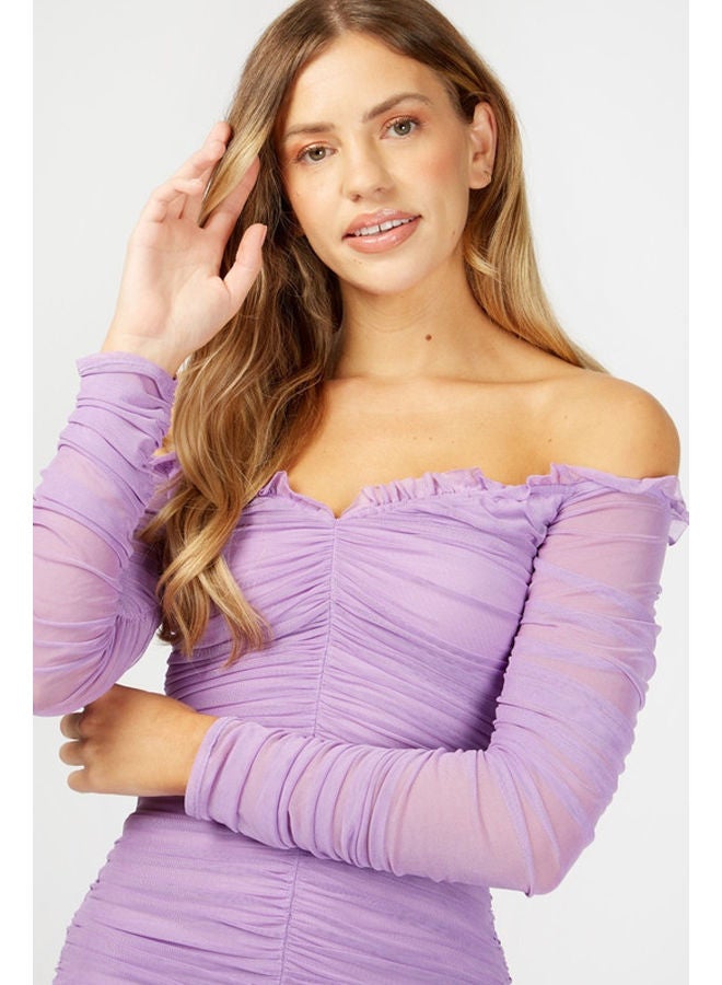 Little Mistress فستان تشاتام باردو قصير مزين بكشكش - Image 3