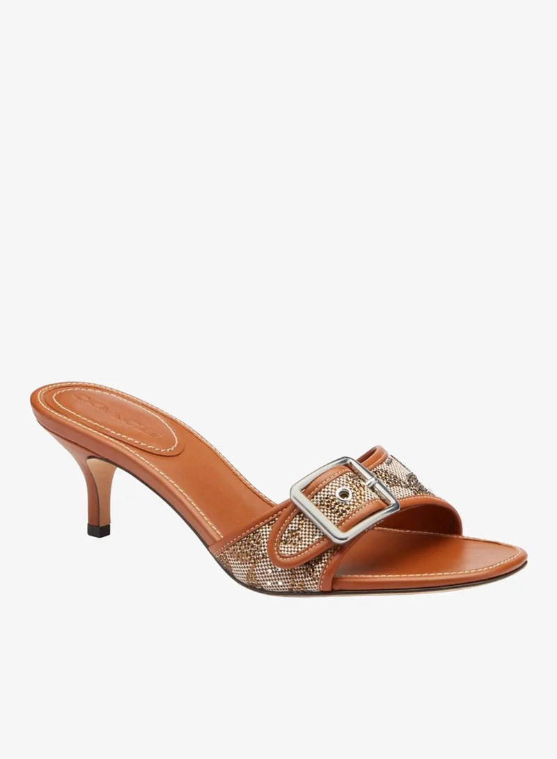 Coach Margot Sandal In Crystal Signature Jacquard