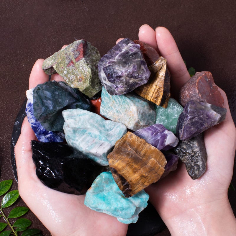 FORBY 3 lbs Bulk Rough Madagascar Stones Mix - Large 1" Natural Raw Stones Crystal for Tumbling, Cabbing, Fountain Rocks, Decoration,Polishing, Wire Wrapping, Wicca & Reiki Crystal Healing - Image 2