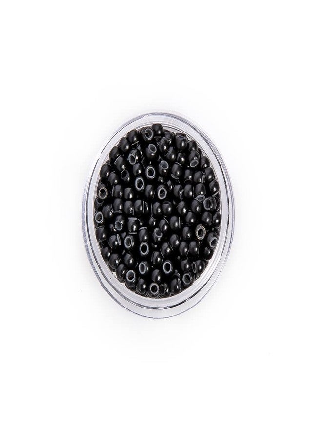 coloryoung 500 PCS Nano Silicone Lined Micro Ring Hair Extension Beads for Nano Tip Human Hair Extensions 3.0x1.8x2.2 mm(Black) - Image 4