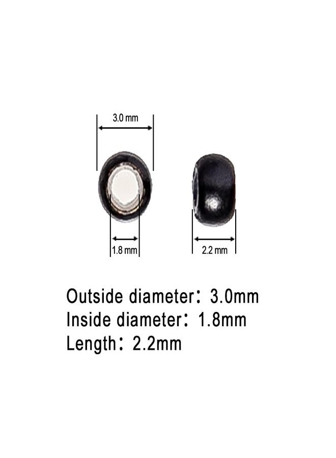 coloryoung 500 PCS Nano Silicone Lined Micro Ring Hair Extension Beads for Nano Tip Human Hair Extensions 3.0x1.8x2.2 mm(Black) - Image 2