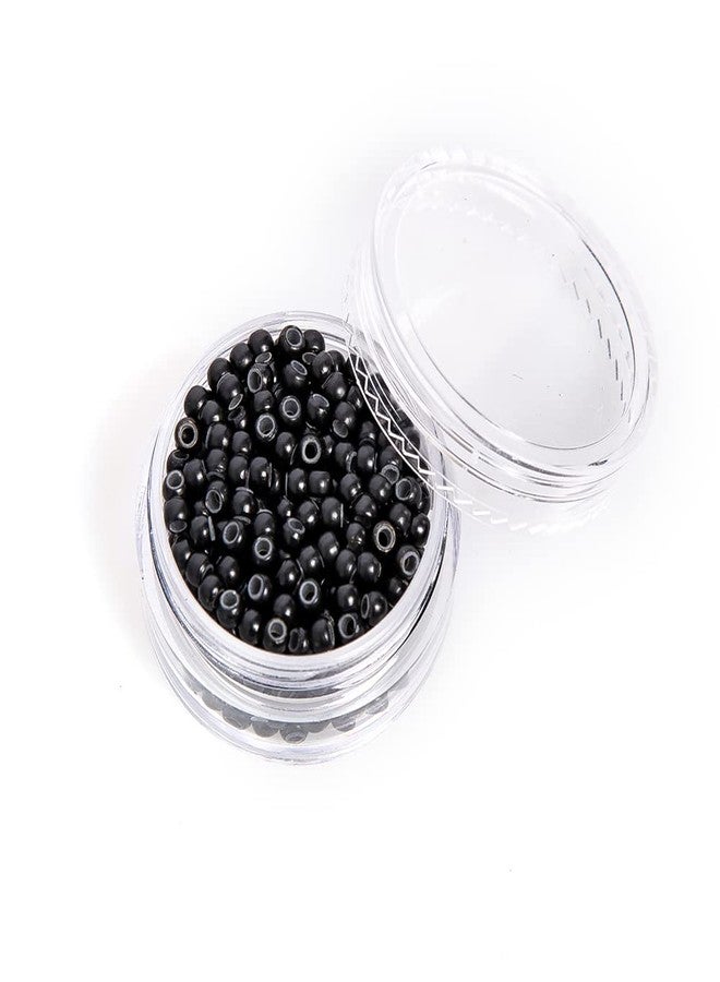 coloryoung 500 PCS Nano Silicone Lined Micro Ring Hair Extension Beads for Nano Tip Human Hair Extensions 3.0x1.8x2.2 mm(Black) - Image 3